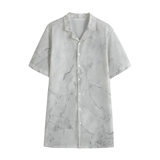 Hue® BASICS White Marble Hawaiian Shirt