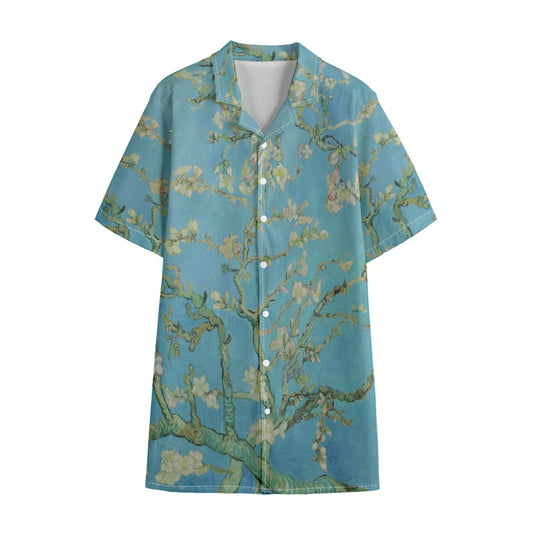 Hue® X Van Gogh Men's Hawaiian Button Up Shirt "Almond Blossom"