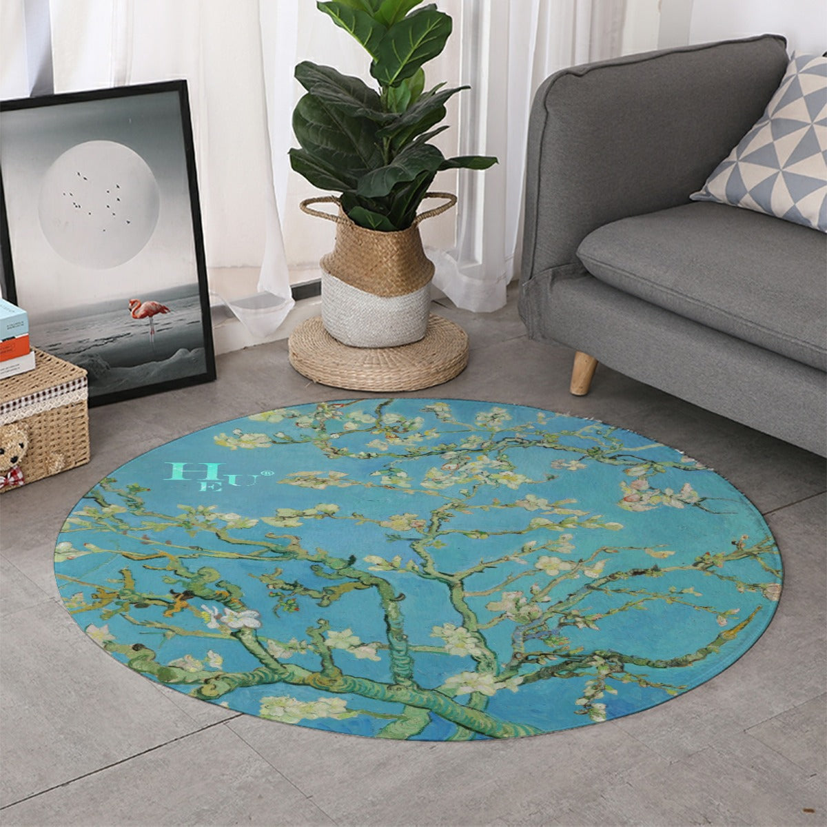 Hue® X Van Gogh Round Rug "Almond Blossom"